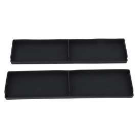 2PCS Stove Top Shelf Silicone Spice Rack Magnetic Back 2 Zones Easy to Clean Storage Organizer for Kitchen Seasoning Black