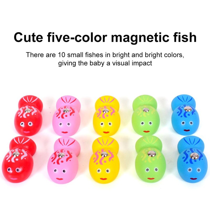 Wooden Magnetic Fishing Game Toys with Tangram Puzzles for Kids