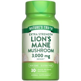 Nature's Truth Lions Mane Extract 3000mg | 30 Softgels | Extra Strength | by Nature's Truth