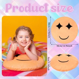 RattanView 6 Pcs Smile Face Floor Pillows for Classroom 15 Inch Pastel Face Throw Pillows Preppy Floor Seating Cushion Chair Pads for Back to School First Day Learning Playing Areas Classroom Decor