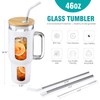 WINSA Glass Tumbler with Lid and Straw, 46 oz Iced