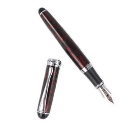 Jinhao Fountain Pen Silver Trim Medium Nib X750 (Lava Red)