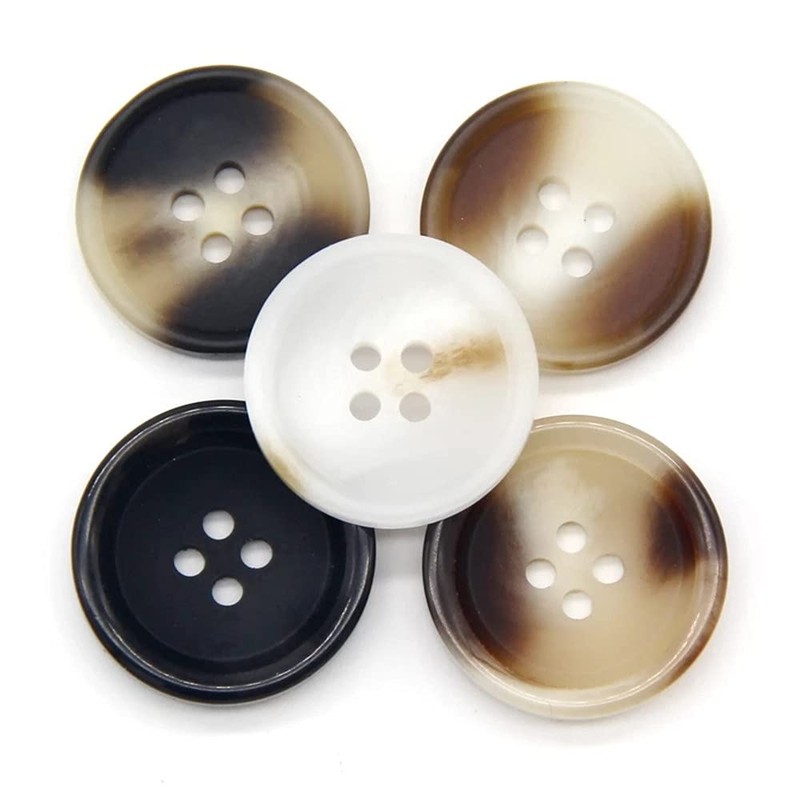 10 Pcs Imitation Horn Flatback Buttons Resin Buttons for Clothing