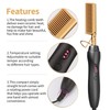 BudiGl Hot Comb Hair Straightener Heat Pressing Combs - Ceramic