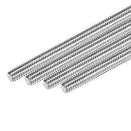 M METERXITY 4-Pack Fully Threaded Rod, M6x100mm 304 Stainless Steel Right Hand Thread Bar Studs for Furniture Anchor Bolts/Clamps/U-Bolts, Metric Threaded Screw