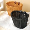 Woven Plastic Bicycle Basket with 2 Adjustable Leather Straps, Handwoven