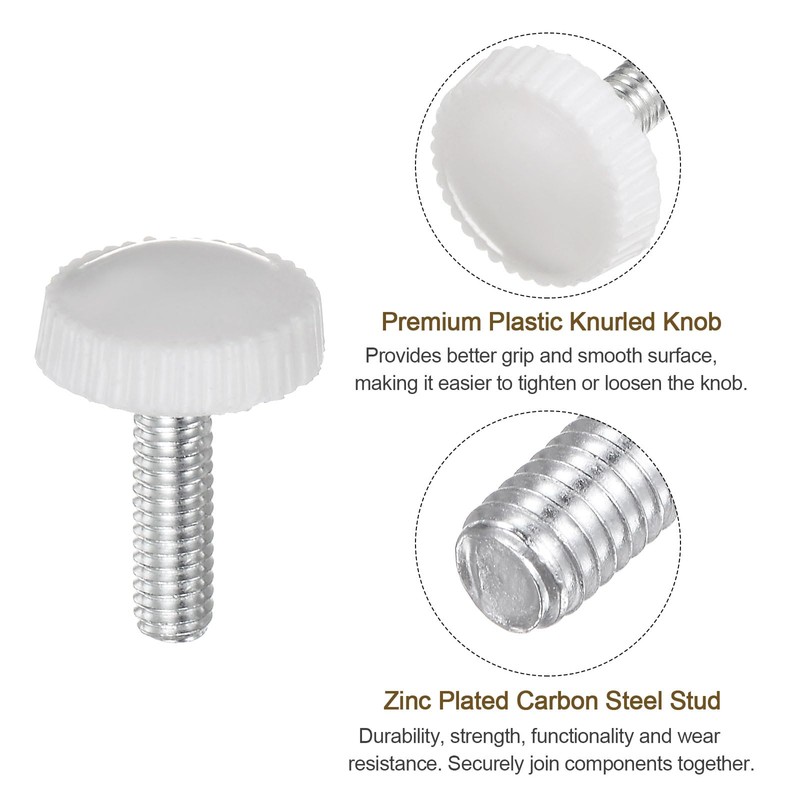 QUARKZMAN 20pcs M4 x 16mm Thumb Screw Clamping Knobs Plastic