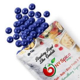 NY Spice Shop Raspberry Royal Blue Gumballs - 1 Pound Gumballs for Gumball Machine - Chewing Gum Dubble Bubble Gumballs - Fruit Flavored Bulk Candy - Old Fashioned Candy for Machine Refill - 50 Pcs - 1 Inch