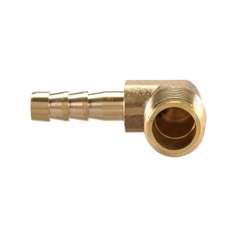 sourcing map Brass Barb Hose Fitting, 90 Degree Elbow 6mm