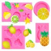 4 Pcs Lemon Lime Pineapple Chocolate Molds Silicone, Fruit Fondant