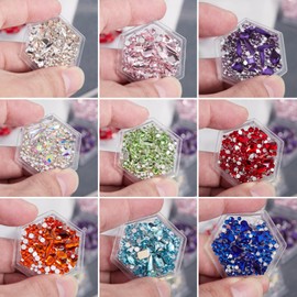 DANNEASY 3380PCS Nail Rhinestones and Gems, 3D Multi Shape Size Crystal for Nails Flat Back Diamond Stone Gem Nail Charms Jewelry Nail Art Accessories for Women DIY Manicure Decoration
