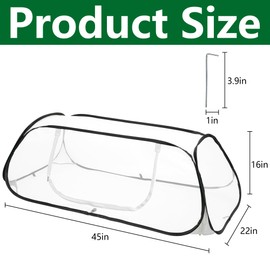 45" x 22" x 16" Pop Up Garden Rows Plants Cover, Raised Garden Beds Vegetable Rows Plant Protector, Insect Bird Barrier Plant Net Cage with Stakes for Protecting Seedlings Fruits Vegetable Row