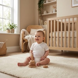 Body per neonati BABIDU, manica corta, 100% cotone morbido e traspirante, body per neonati in maglia di perle, ideale per il primo abbigliamento dei neonati, abbigliamento unisex per neonati e bambine