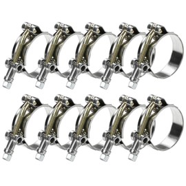 PEROMI 10Pack T Bolt Hose Clamp 58-65mm for 2" Hose ID, Stainless Steel Radiator Heavy Duty Hose Clamp Intake Clamp