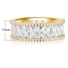 MDFUN 18K Yellow Gold Plated Eternity Rings for Women Cubic