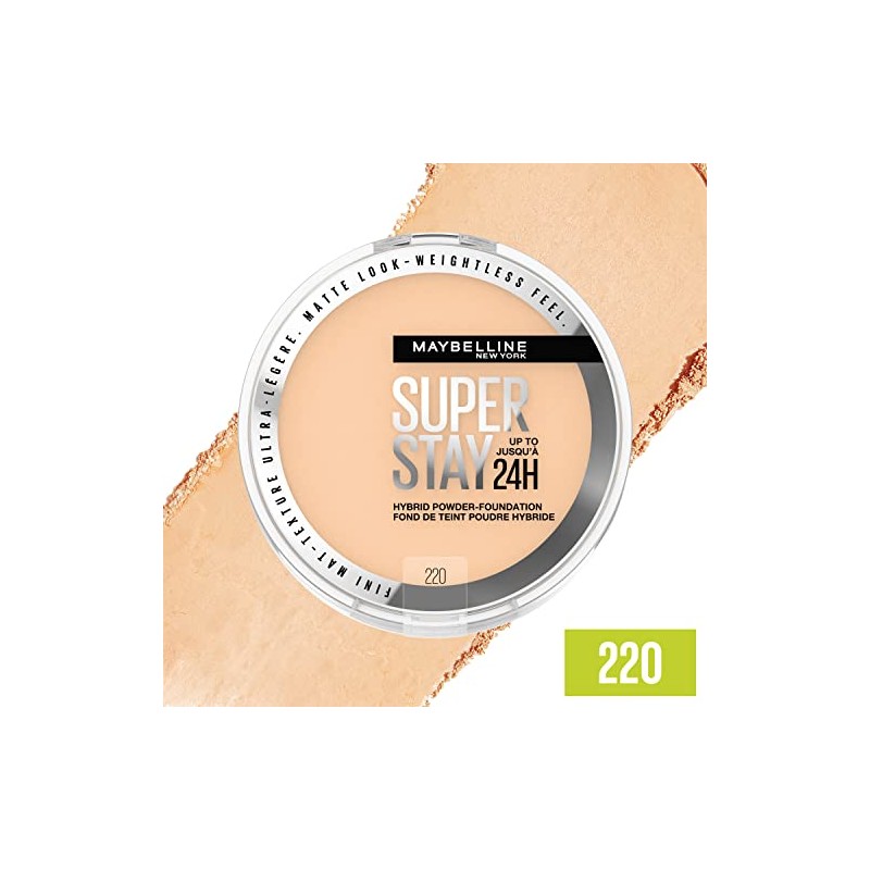 Maybelline Supertay Active Wear Base Maquillaje Polvo 220