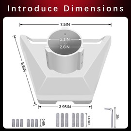 FTWMEME Starlink Gen 3 Mount - White Aluminum Alloy Starlink Gen 3 Pipe Adapter and Starlink Mounting Kit, Starlink Pole Mount for Gen 3, V3, Compatible with Starlink Standard Dish, V3 Kickstand Dishy