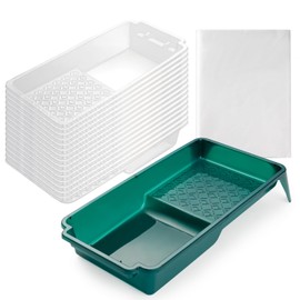 YiBaiBrush Paint Tray Liner, 4 Inch Paint Roller Tray with 15 Pcs Disposable Tray Liners, Paint Pans Trays, Small Paint Tray, Painting Supplies for Walls, Ceilings, DIY Projects