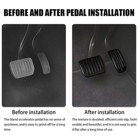 CGEAMDY 2 pcs Universal Auto Aluminum Pedal Covers, Durable Non-Slip Foot Pedals Pads, Brake Accelerator Pedal Covers Aluminum Car Accessories Suitable for Foot Pedal Pad Replacement(Black)