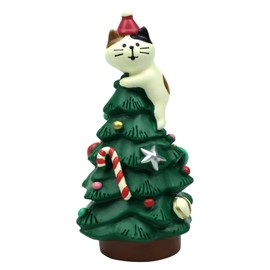 RAQWI 3.3 Inch Cute Cat Resin Christmas Tree Perfect for Office, Home or Gift Adorable Mini Cat Christmas Tree with Cute Cat Figurines - Cute Christmas Decoration for Cat Lovers