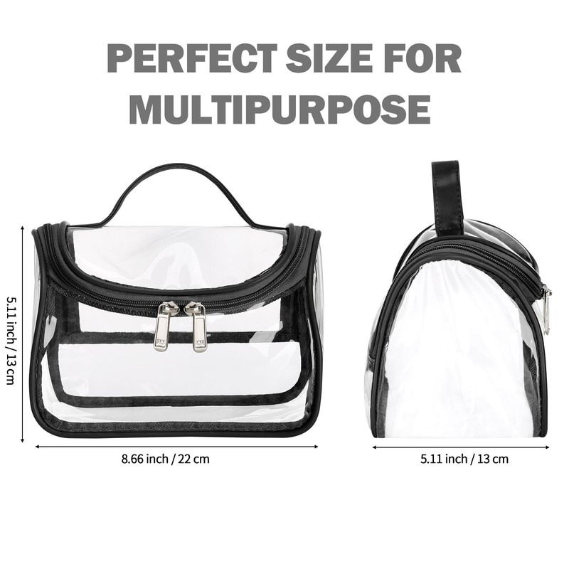 HAOGUAGUA Heavy Duty Clear Cosmetic Bag Waterproof Transparent Travel Makeup