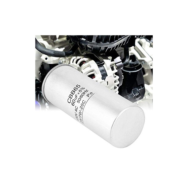 Genérico CBB65 60UF 450V Capacitor for Air Conditioning, Aluminium Compressor,