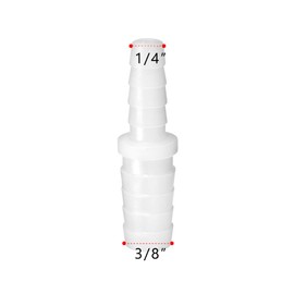 Quickun Plastic Hose Barb Reducer Fitting 3/8" to 1/4" Barbed Reducing Union Adapter Splicer Mender Joint Fitting (Pack of 2)