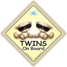 Twins On Board, Twins On Board Car Sign, Twins On Board Sign, Brown Shades, baby on board, Baby Car Sign, Baby on Board Car Signs, Twins Car Sign, Twins On Board Car Signs, Baby Car Safety Signs