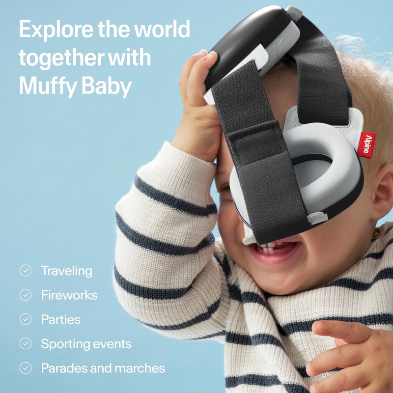 Alpine Muffy Baby Earmuffs - Improved Ear Protection for Babies