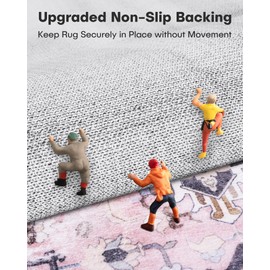 XSIVOD Entryway Rug Indoor Door mat, Pink Small Washable Area Rugs for Kitchen Bathroom Mat, Low Pile Vintage Rug, Non-Slip Bedroom Carpet for Front Door Entrance Welcome Mat, 60 x 90 cm