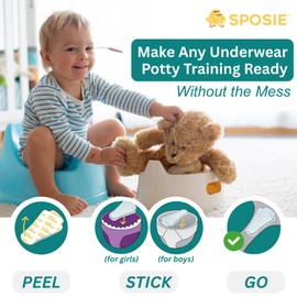 Sposie Dribbles – Turn Any Underwear Into Potty Training Underwear | Training Pads Reduce Messes and Laundry | A Faster Cleaner Easier Solution | Use with Toilets, Seats, Charts, and Stickers | 28ct