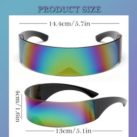 KAYLRE Fast Glasses Rave, Futuristic Sunglasses, Space Glasses, Alien Glasses, Futuristic Glasses, Futuristic Visor Glasses, Glasses for Cosplay (Colourful)