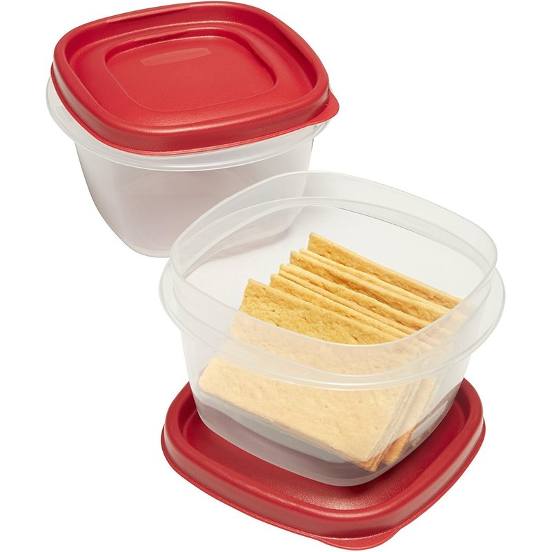 Rubbermaid Easy Find Lids Food Storage Containers, 2 Cup, Racer