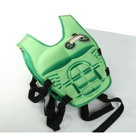 Kids Swimming Vest Life Jacket Learn-to-Swim Buoyancy Aid Vest Children Float Vest Kids Swimming Training Jacket Learn to Swim for Boys Girls Begin to Swim 3D Cartoon Swim Vest (Green,Medium)