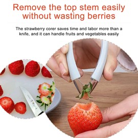 Strawberry Huller Stem Remover, Potato Corer, Pineapple Corer, Tomato Corer, Fruits and Vegetables Eye Peeler, Stainless Steel Huller, Portable Kitchen Gadget.