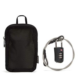 Pacsafe Prosafe 1000 Combination Lock with Steel Cable, Black