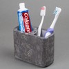 74814 Charcoal Marble Stone Rectangular Toothbrush, Paste Holder Organizer, 5-1/2"