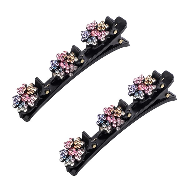 Pack of 2 Braided Hair Clips, Shiny Braided Hair Clips
