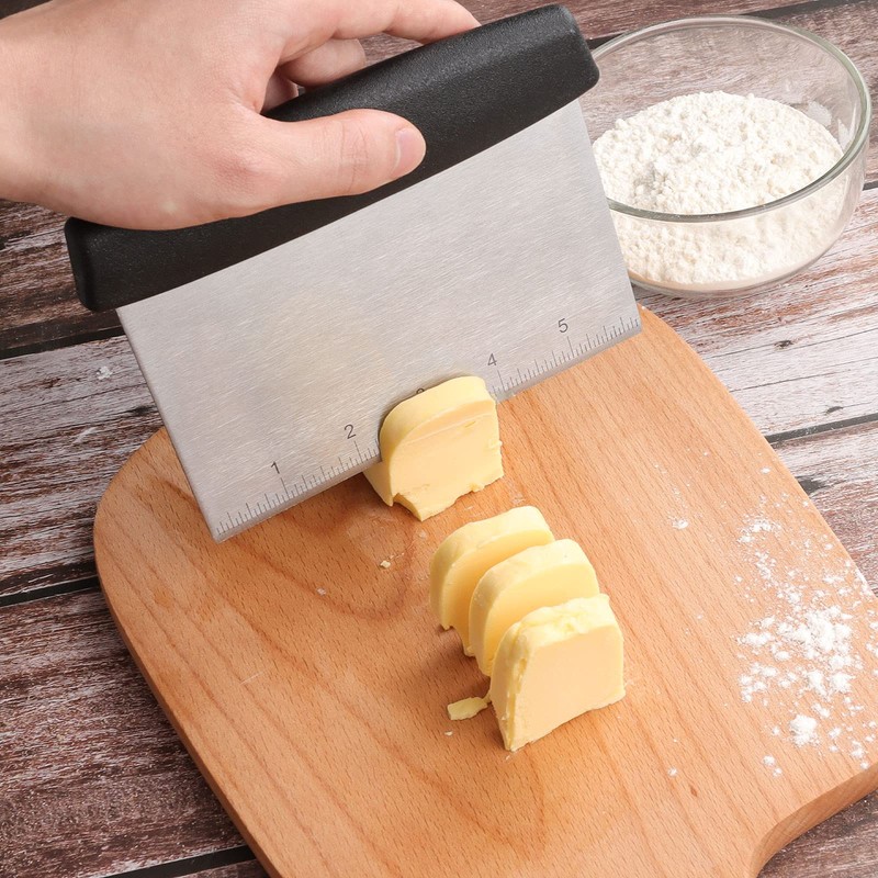 Dough Scraper, Dough Scraper with Handle and Measuring Scale, Bench
