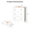 RoyalCraft White 3 Drawer Nightstand, Modern Painted Bedside Table with