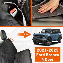 Kistrba Dog Car Seat Cover Compatible with Ford Bronco 4 Door 2021-2025, Waterproof Pet Bench Seat Cover for Back Seat, 600D Heavy Duty Scratch Proof Nonslip Truck Seat Covers for Dogs