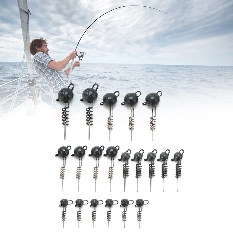 Jig Heads Hooks,5‑20g Durable Fish Head Hooks with Round Jig