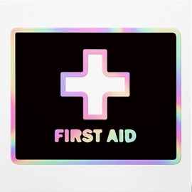 Holographic Decal Stickers of First Aid Label Premium Waterproof Vinyl Decal Stickers for Laptop Phone Accessory Helmet Car Window Mug Tuber Cup Door Wall Decoration ANDVER377722bHO