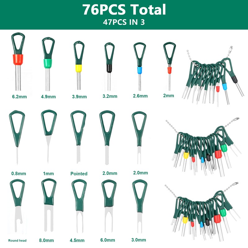 Hossom 76 Pieces Car Release Tool Pin Removal Tool for