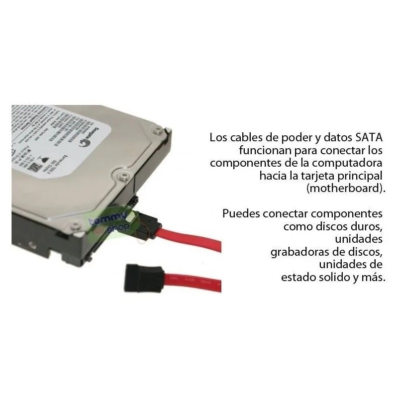Par De Cables Sata 3 Iii 6 Gb/s Poder Y