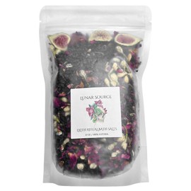 Lilith Ritual 12 oz Bath Salts | Dark Moon Goddess Spell Offering Lilit Temptress Witchy Devotional Pagan Deity Herbal Protection Witchcraft Carnelian Crystal Black Salt Intention Soak