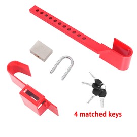 Heavy Duty Steel Cargo Door Lock/Standard Shipping Container Lock with 4 Keys Adjustment Range: 12-1/2" - 18-7/8" Coated with red Color（Keyed Differently）