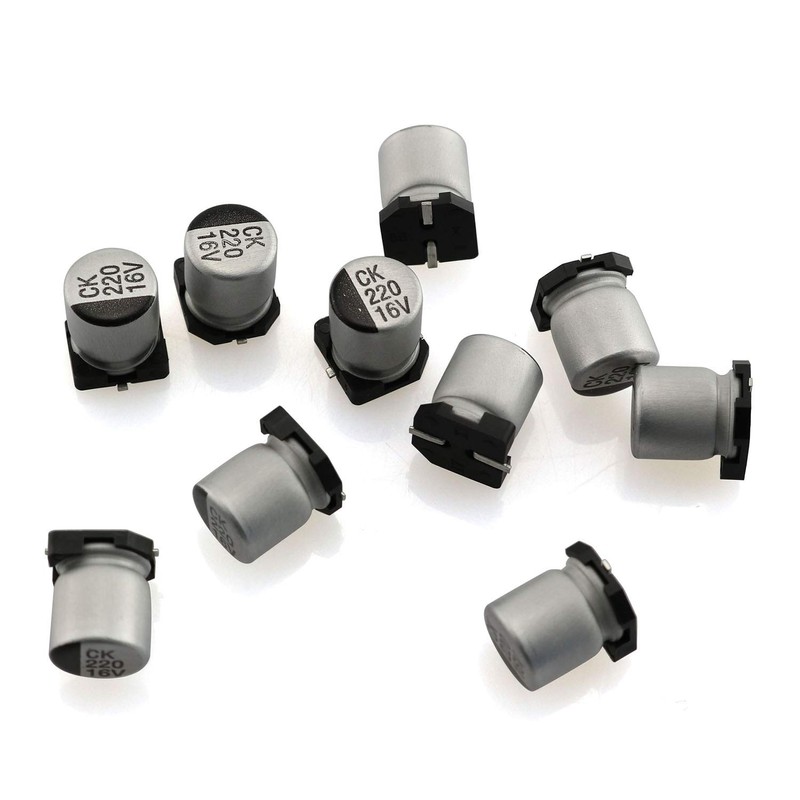 Tegg Capacitor 10PCS 220uF 16V 20% SMD Aluminium Electrolytic Capacitors