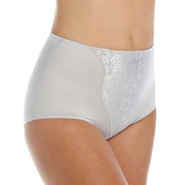 Bali Women's Double Support Coordinate Light Control Shapewear Brief with Lace Tummy DFX372 2-Pack, Black, X-Large