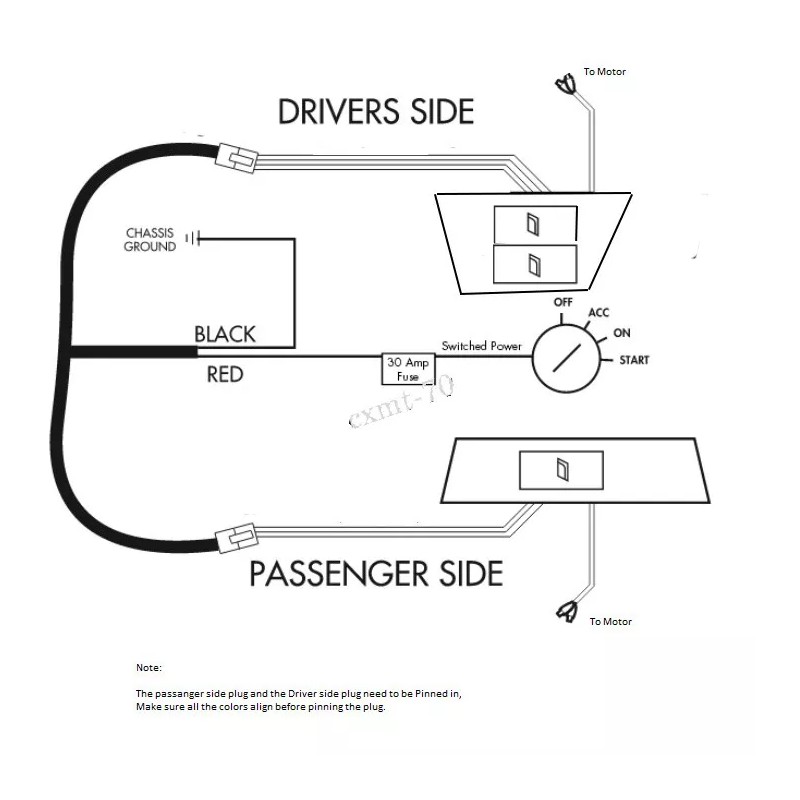 Red Wolf Electric Power Window Master Control Switch with Wiring